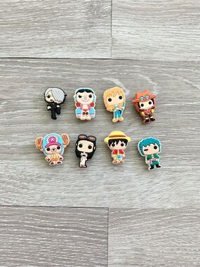 One Piece 8 pcs. Funko Pop Inspired Luffy Chopper Nami Robin Anime Shoe Charms